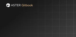 Aster Gitbook logo on a dark grid background
