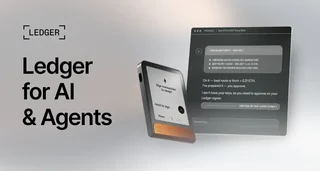 Ledger agent toolkit illustration with a hardware signer and a proposed transaction