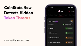 CoinStats official artwork for CoinStats adds Glider contract-risk analysis to token pages