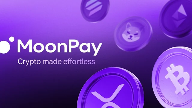 MoonPay branding with cryptocurrency symbols