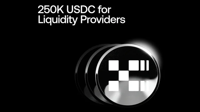OKX Wallet campaign card reading 250K USDC for Liquidity Providers, with a silver OKX coin and the label Boost | X Liquidity