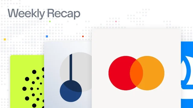 Base Weekly Recap cover with the headline 'Weekly Recap' above a row of app cards, including a clock-style logo and the Mastercard circles