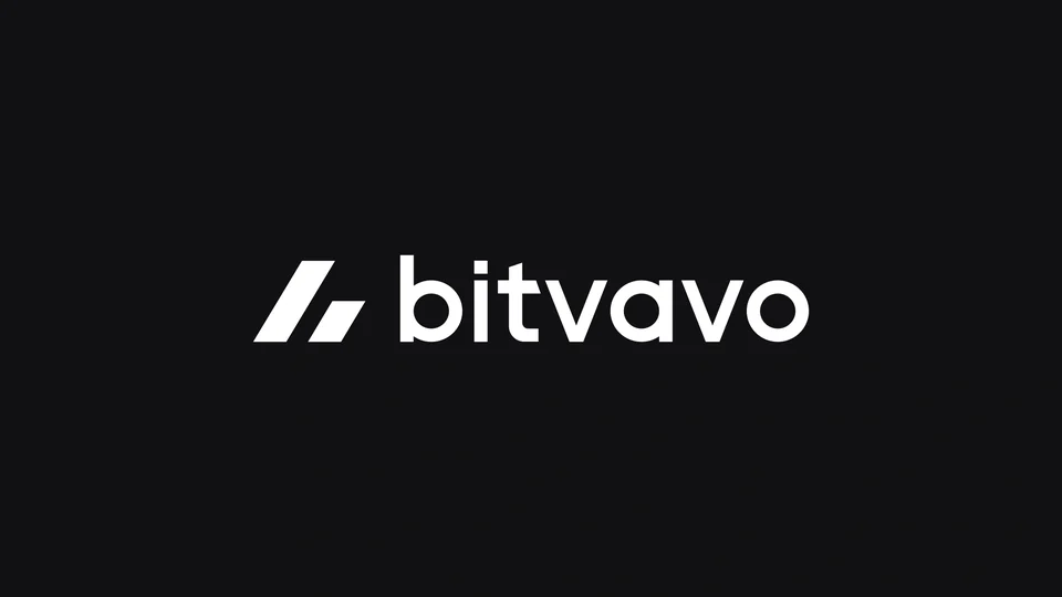 White Bitvavo logo on a dark background