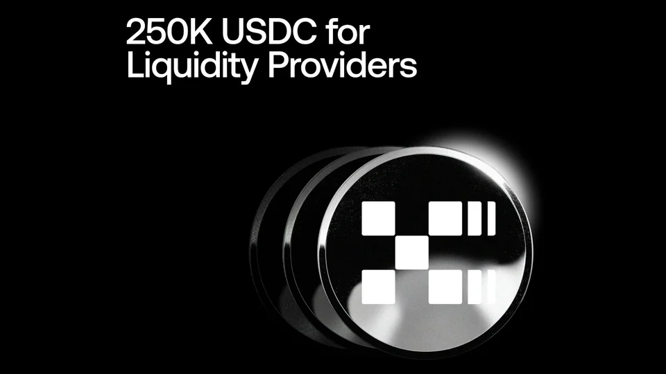 OKX Wallet campaign card reading 250K USDC for Liquidity Providers, with a silver OKX coin and the label Boost | X Liquidity