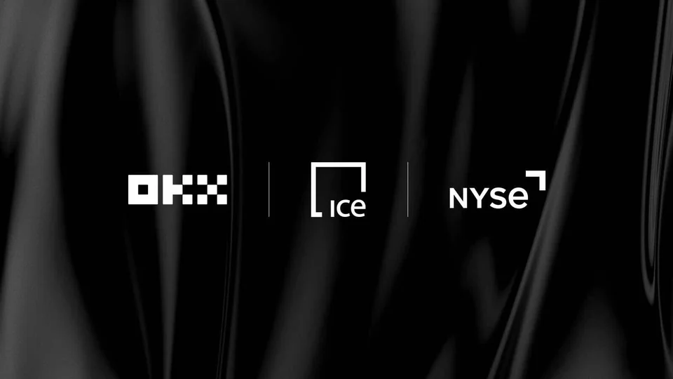 OKX, ICE and NYSE logos in official partnership artwork