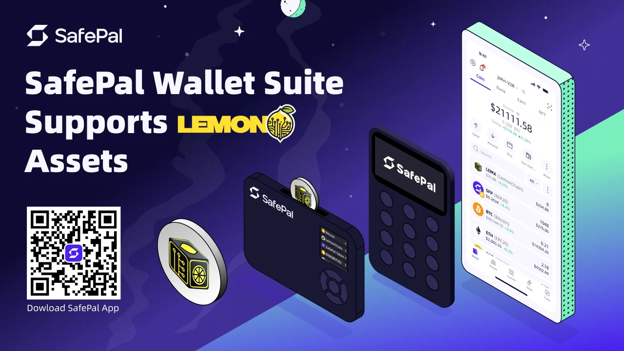 SafePal official artwork for SafePal adds Lemon Chain support to its app and hardware-wallet line